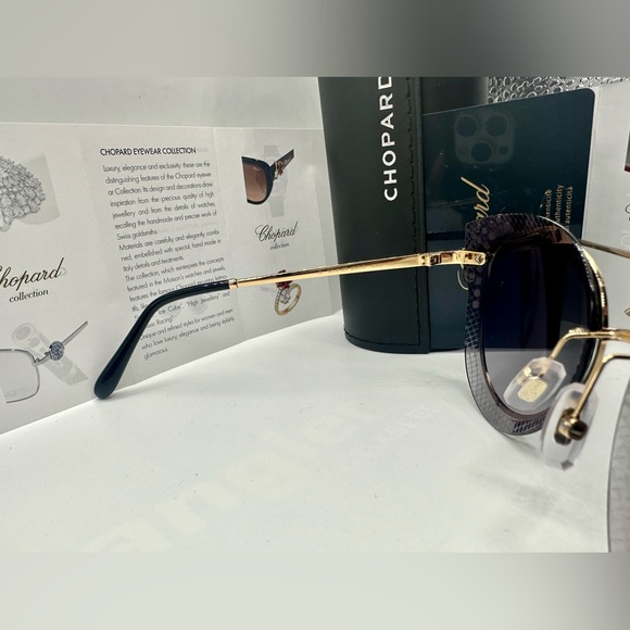 👑Chopard🏆 Limited  Edition🆙 Sunglasses Model SCHC42S 24K GP Plated‼️ - Picture 16 of 16